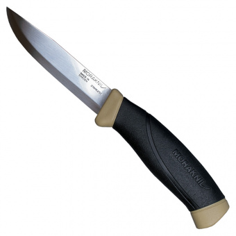 Нож Morakniv Companion Desert, нержавеющая сталь, прорезиненная рукоять с желтыми накладками